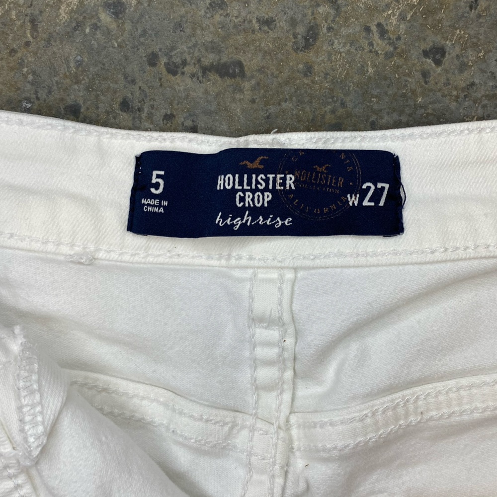 Hollister White high rise crop jeans - Size 5 - Picture 4 of 7